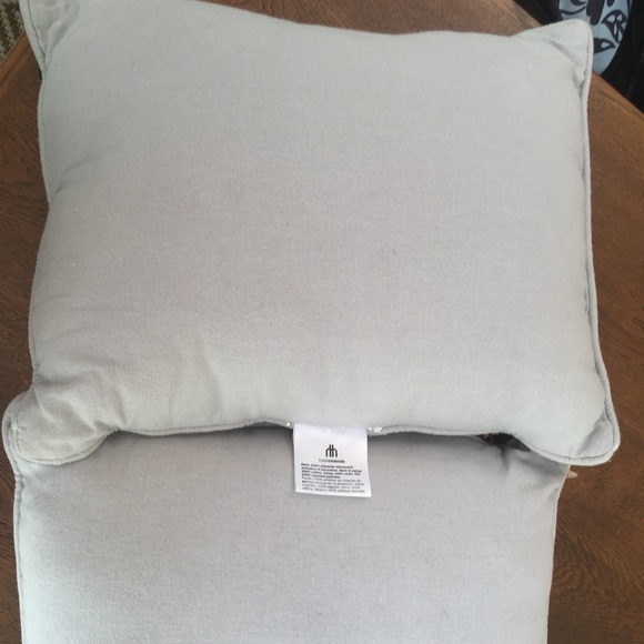 Set of Two (2) Hometrend accent pillows. Black/silver print. Gray backing. - Picture 4 of 4